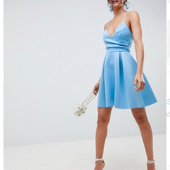 ASOS MINI BABY BLUE DRESS - Picture 3 of 4